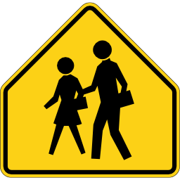 Download free yellow pedestrian school icon